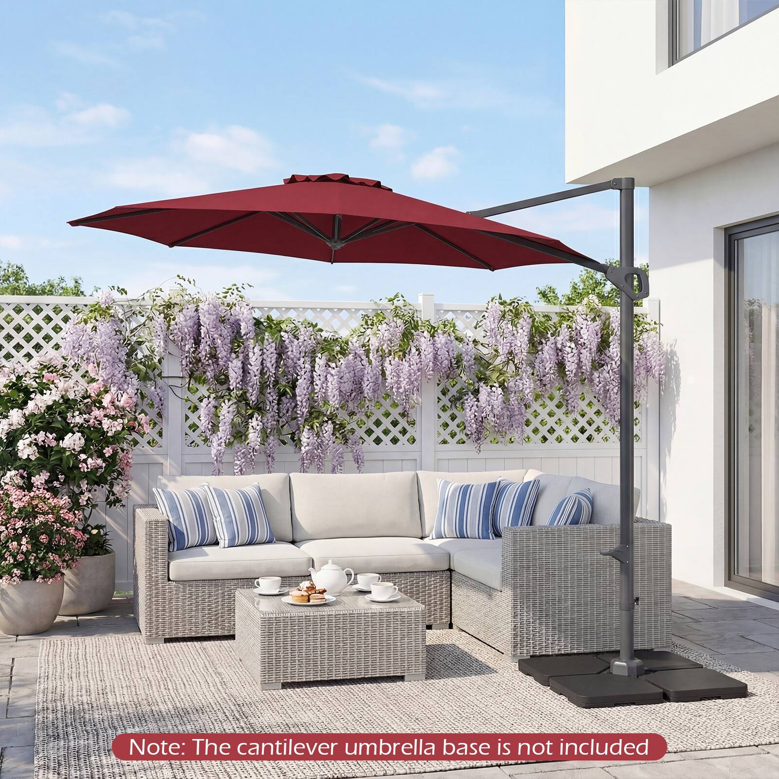 Note: The cantilever umbrella base is not included
