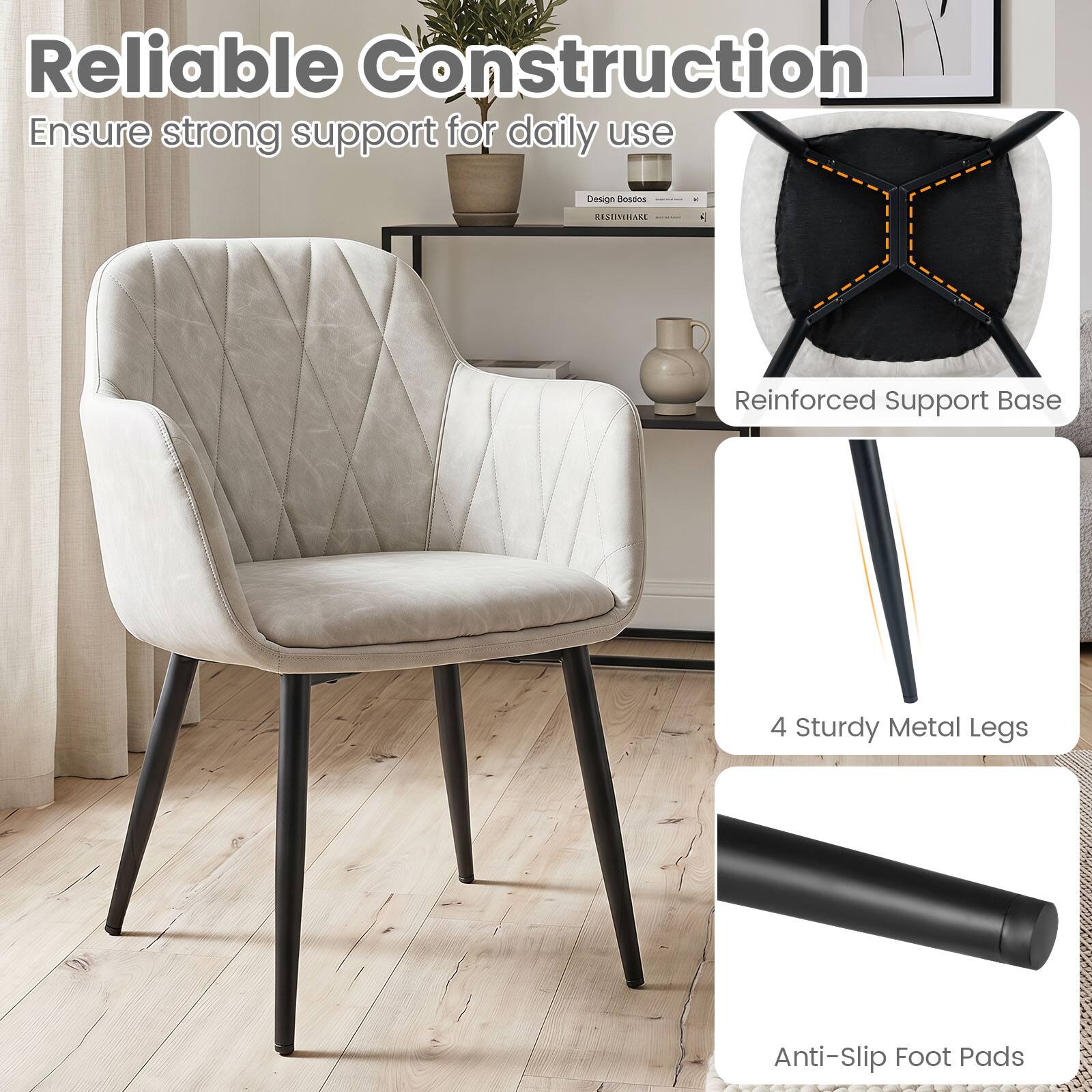 Reliable Construction  
Ensure strong support for daily use  
Design Bossos ELETHLAKE  
Reinforced Support Base  
4 Sturdy Metal Legs  
Anti-Slip Foot Pads