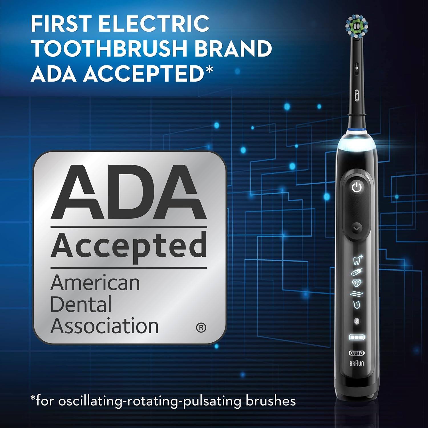 FIRST ELECTRIC TOOTHBRUSH BRAND  
ADA ACCEPTED*  
ADA Accepted  
American Dental Association  
*for oscillating-rotating-pulsating brushes