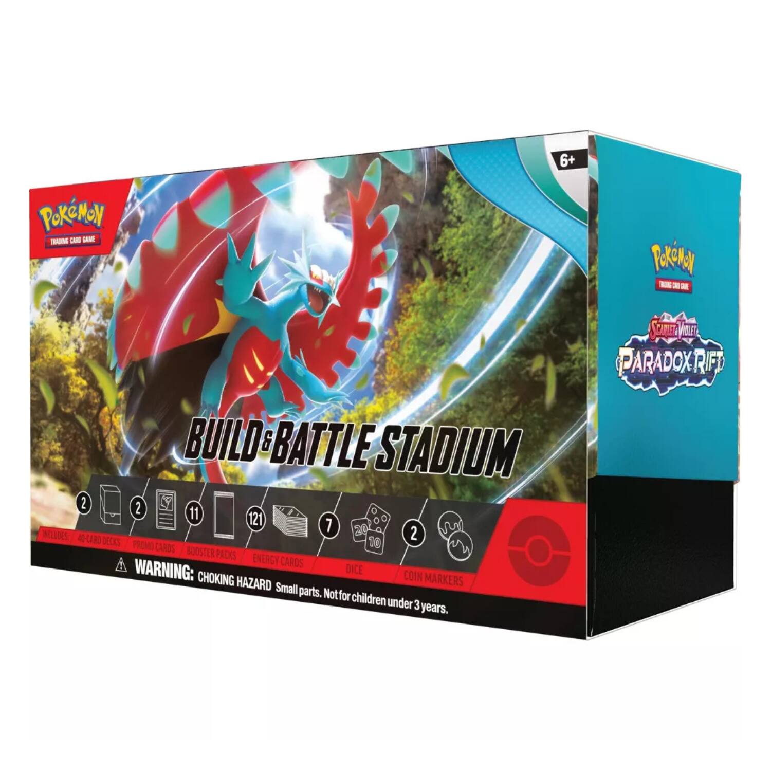 PROMAN TRADING CARD GAME  
6+  

BUILD-BATTLE STADIUM  
2 2 11 121 7 20  
INCLUDES: 40-CARD 2 DECKS PROMOCARDS 10 BOOSTER PACKS ENERGY CARDS DICE  
WARNING: CHOKING HAZARD COIN MARKERS Small parts. Not for children under 3 years.
