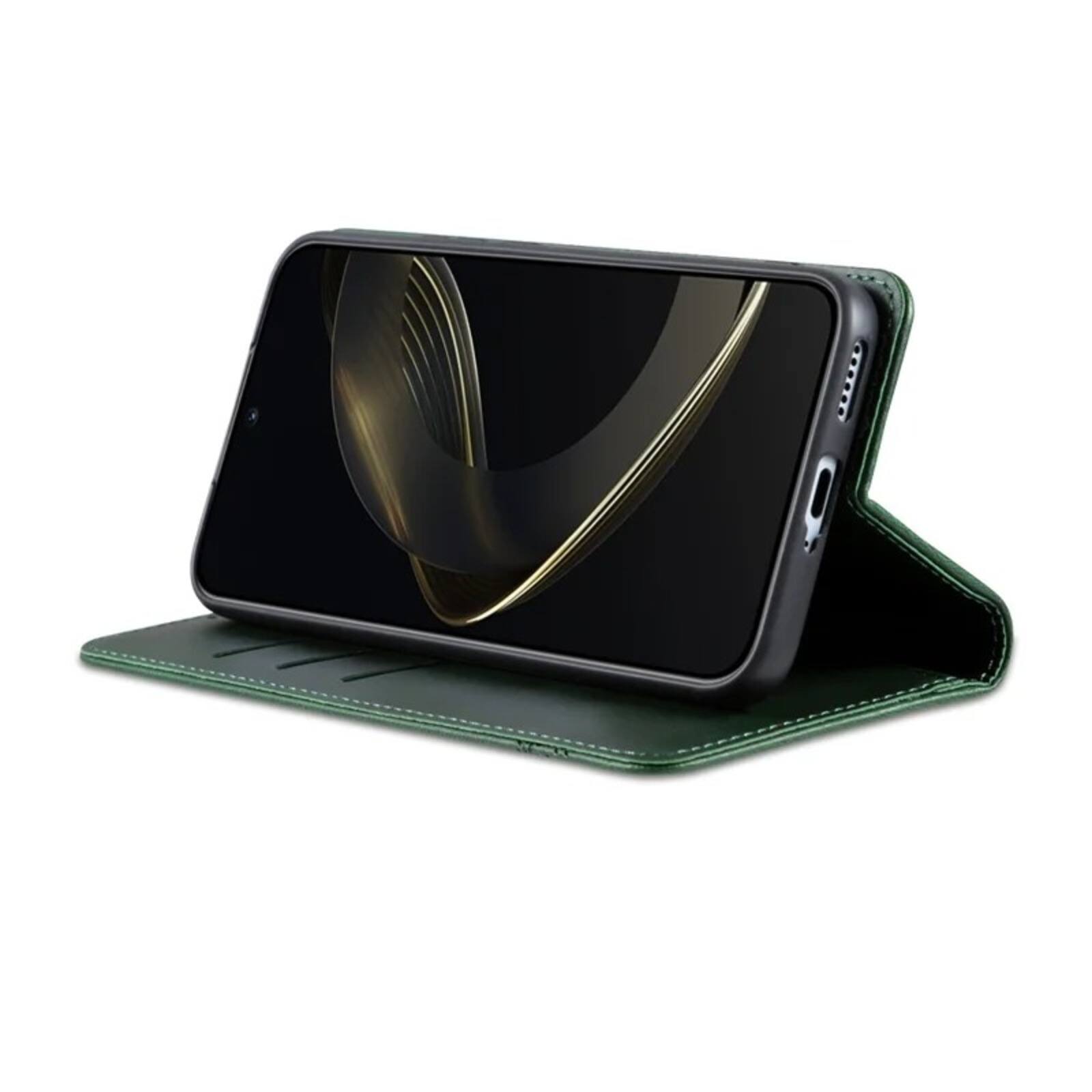 Left. UUCOVER - PU Leather Flip Wallet Case for Samsung Galaxy S25 Ultra with Card Slots Cash Holder Shockproof Kickstand Phone Cover - Darkgreen.