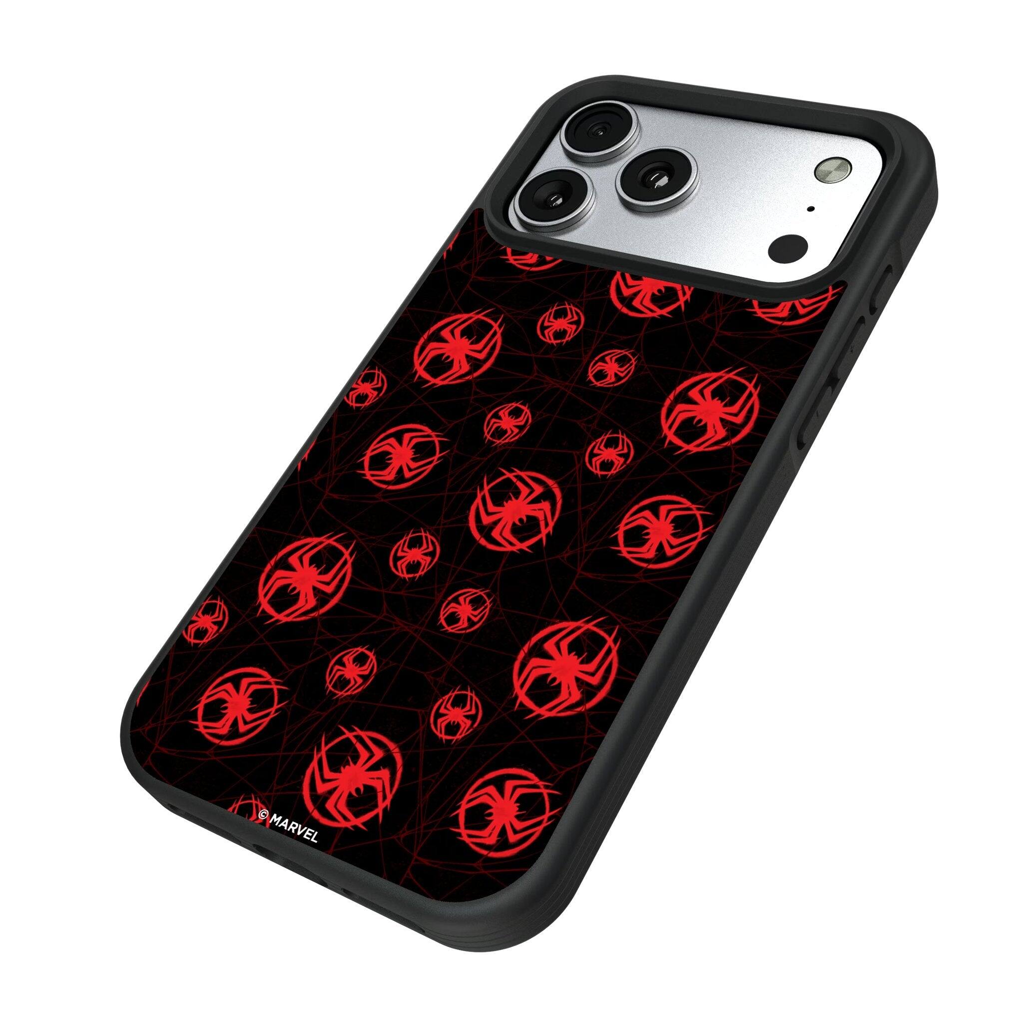 Angle. Keyscaper - Marvel Pattern Bump Phone Case - Apple iPhone Air - Miles Morales.