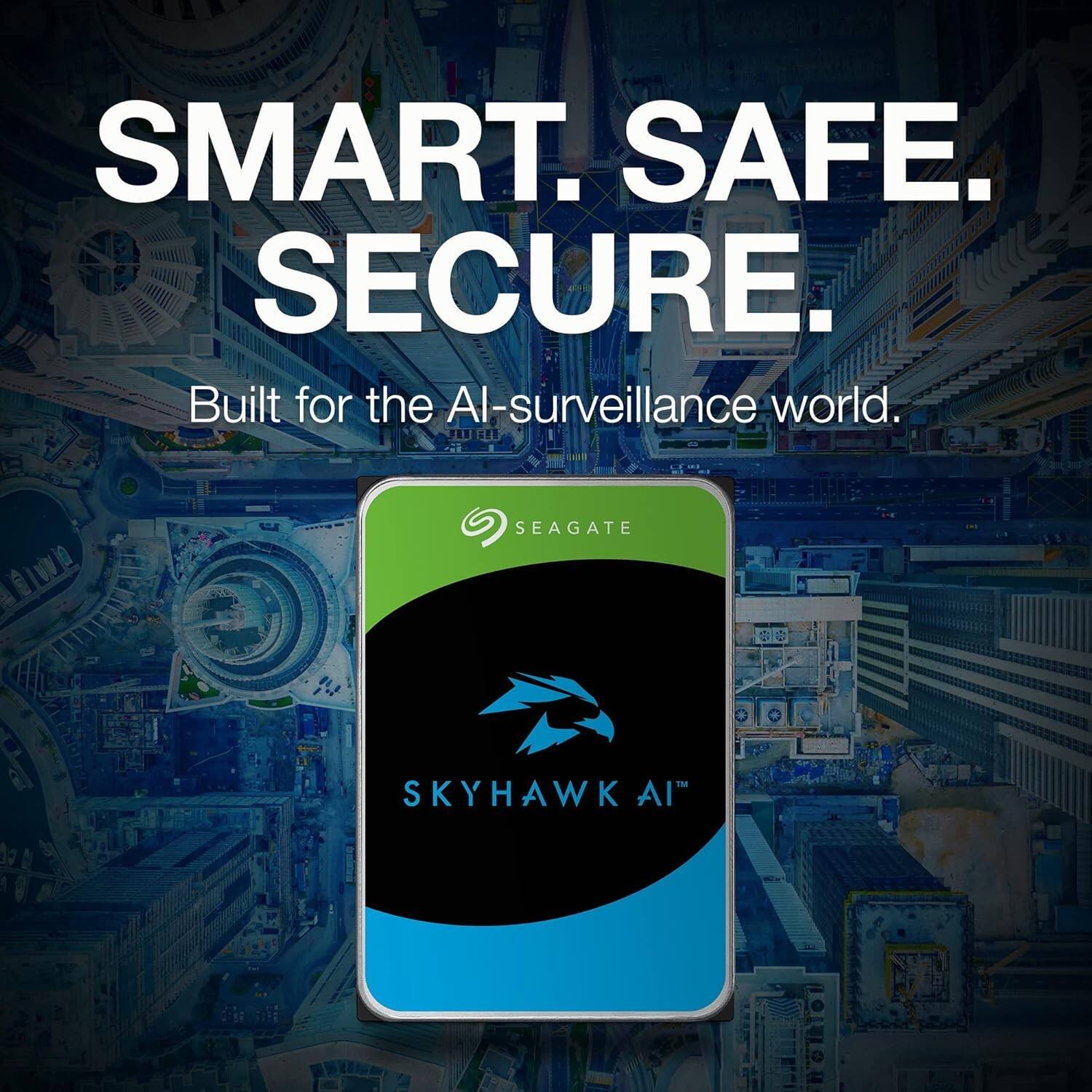 SMART. SAFE. SECURE.  
Built for the AI-surveillance world.  
SEAGATE SKYHAWK AI