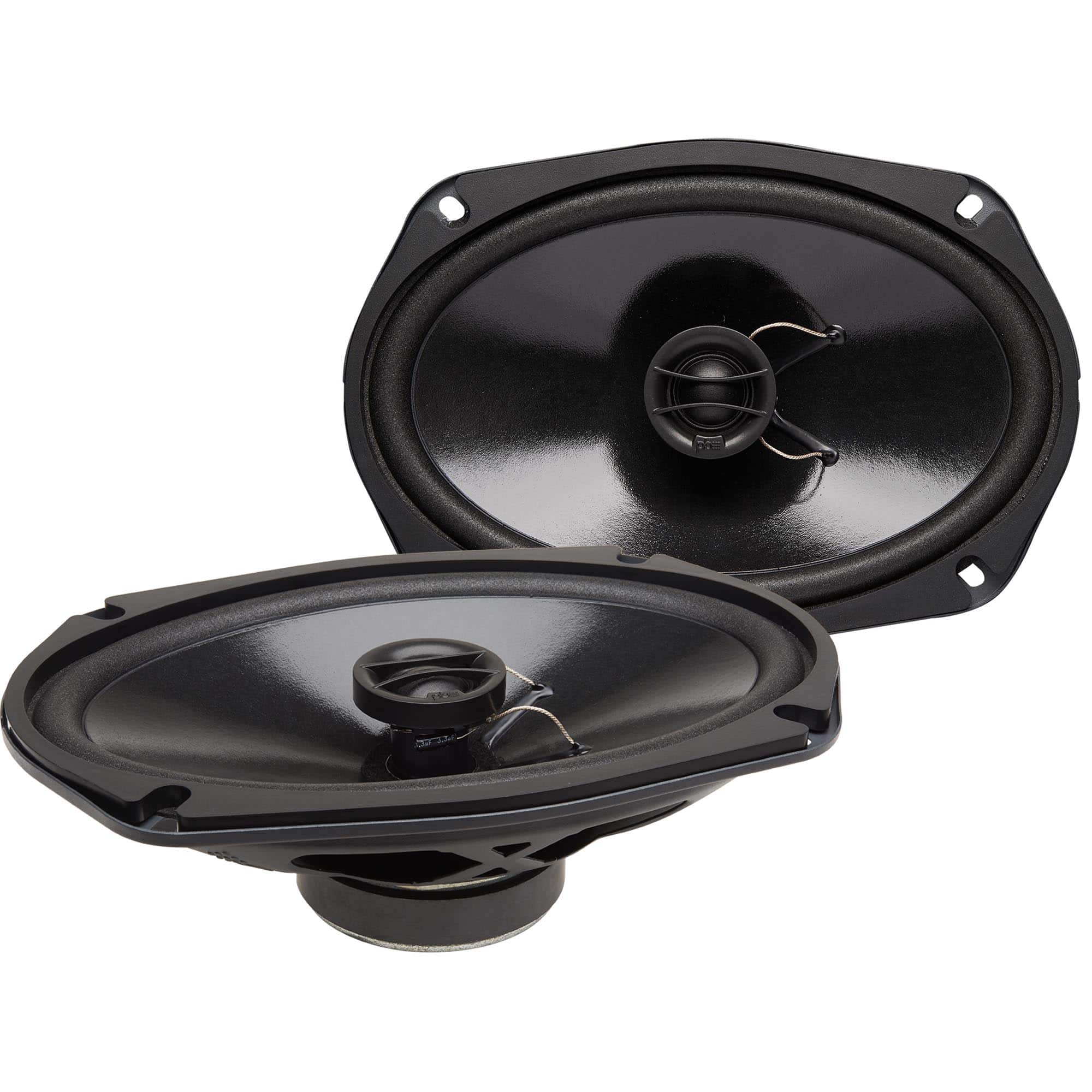 Powerbass - S-6902T - 6x9" Shallow Mount Coaxial OEM Speakers - Pair - Black/Gray