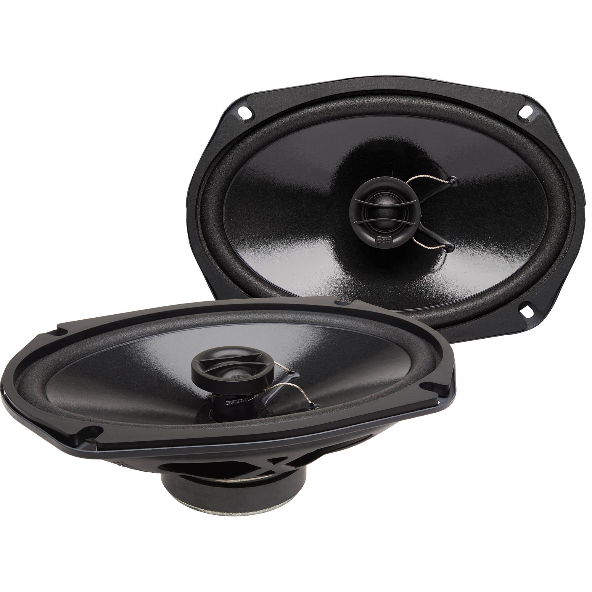 Front. Powerbass - PowerBass S-6902T - 6x9" Shallow Mount Coaxial OEM Speakers - Pair - Black/Gray.