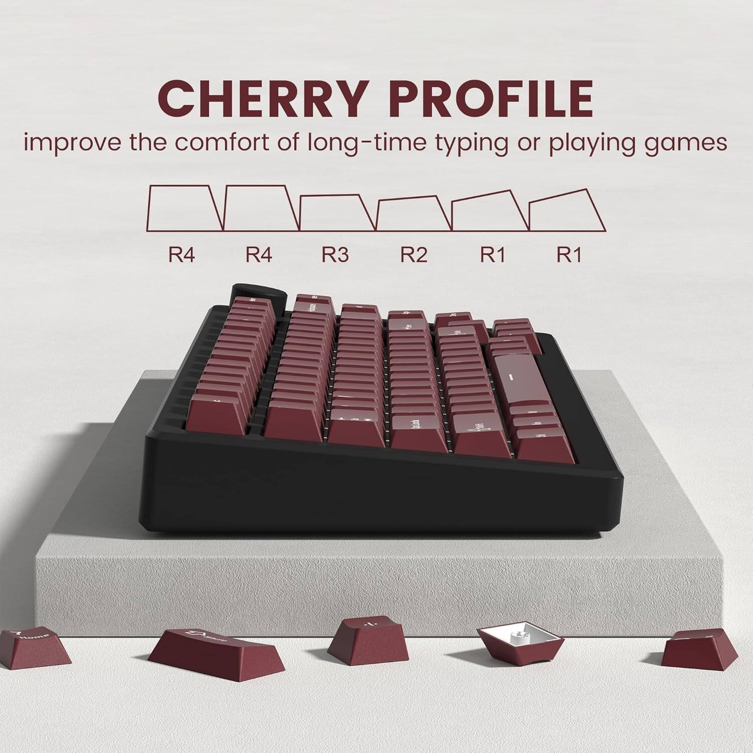 CHERRY PROFILE  
improve the comfort of long-time typing or playing games  

R4 R4 R3 R2 R1 R1