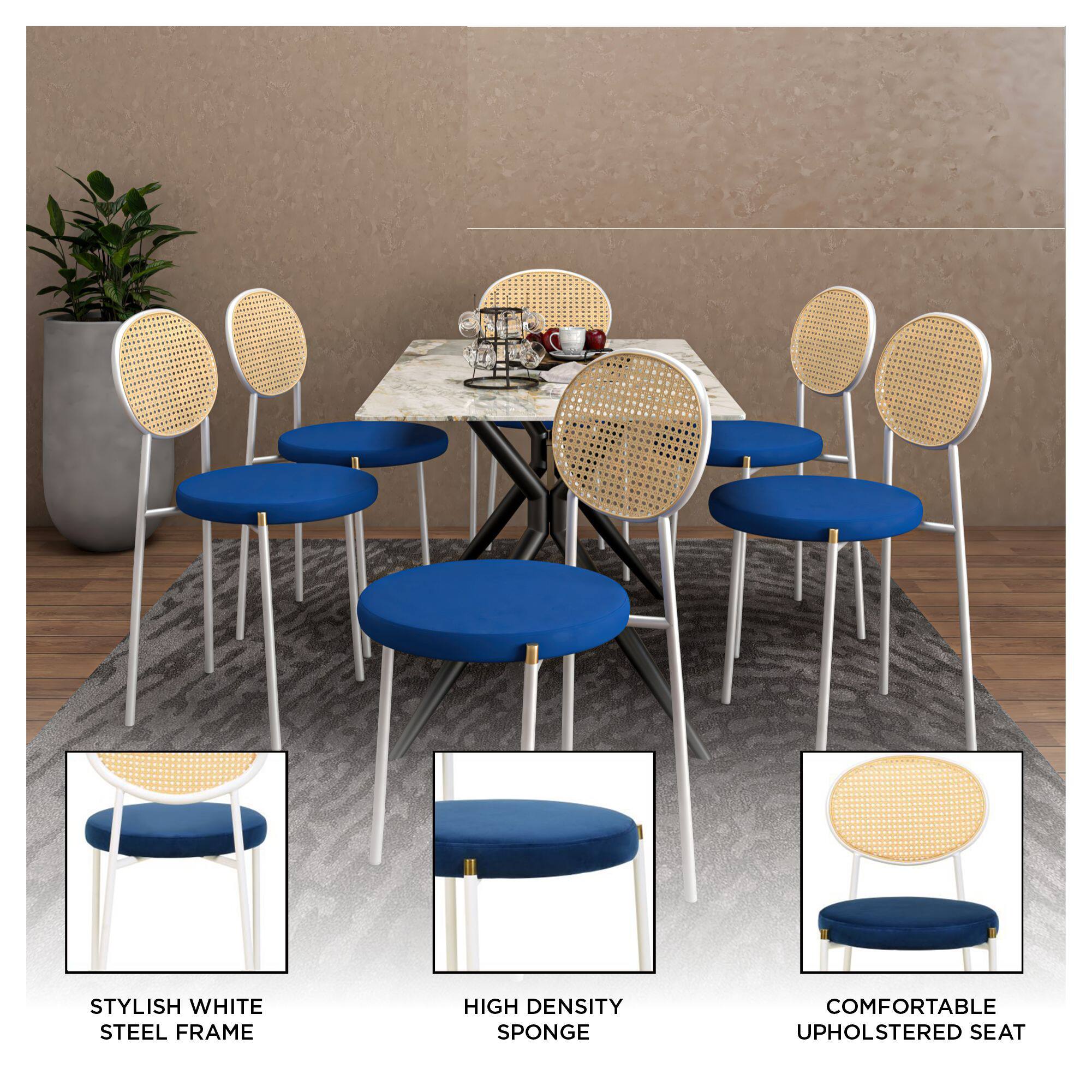 STYLISH WHITE STEEL FRAME  
HIGH DENSITY SPONGE  
COMFORTABLE UPHOLSTERED SEAT