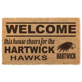 Jardine - Hartwick College Hawks 18" x 30" Welcome Doormat - Brown