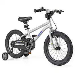 Costway - 16-Inch Kid's Bike for 4-7 Years Old with Adjustable Saddle & Anti-slip Handlebar - Silver