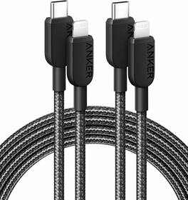 Anker - 310 USB C to Lightning Cable(6FT,2Pack) - Black
