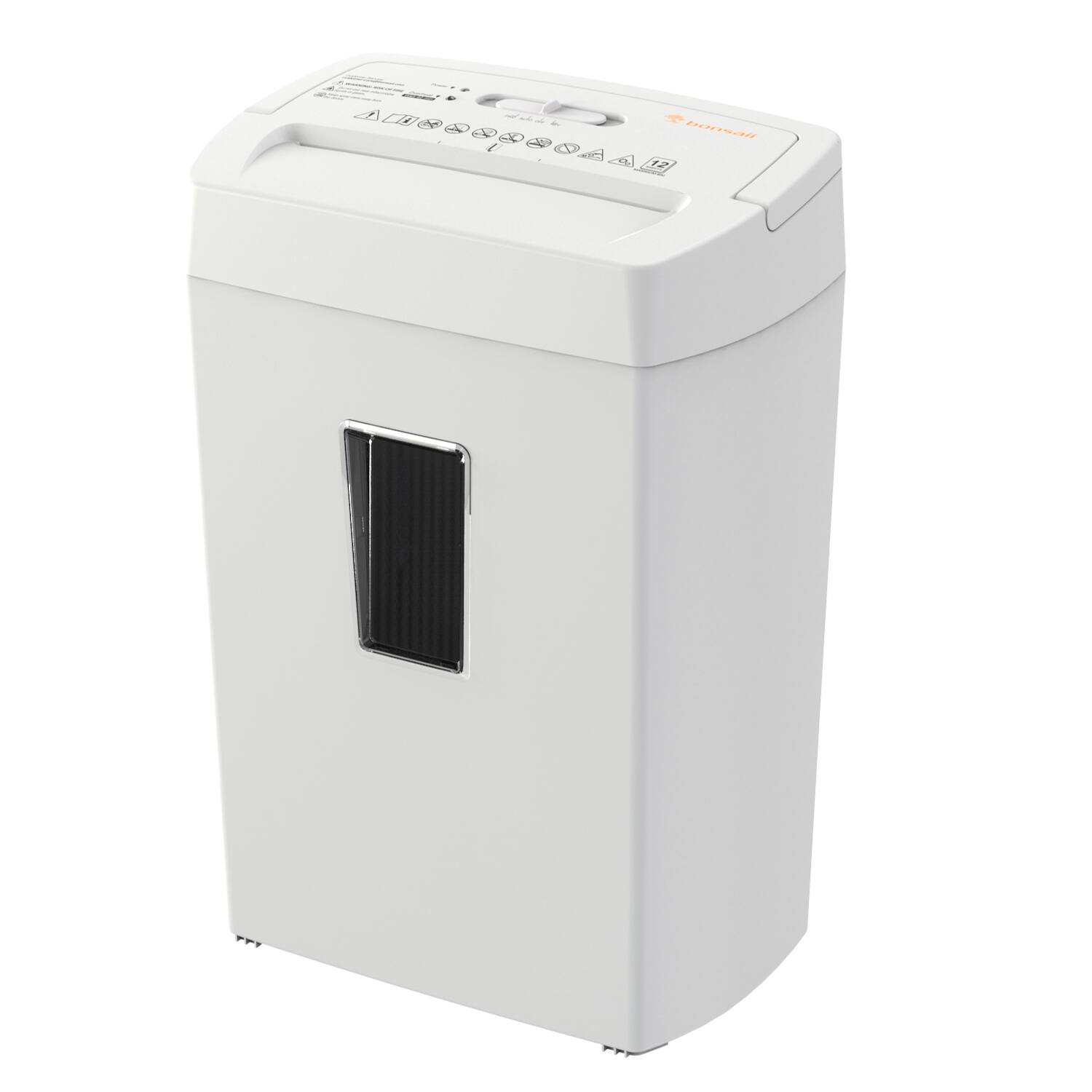 Bonsaii - Heavy-Duty Cross-Cut Shredder - Handles up to 12 Sheets at Once - 5.5-Gallon bin with a Transparent Window - White