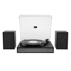Front. Victrola - Victrola Harmony Bluetooth Turntable System with Speakers - Black.