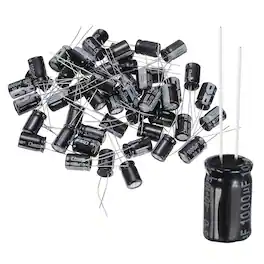 Unique Bargains - 1000uF 10V 8x12mm Electrolytic Capacitor, 105C High Temp Radial Leads, for TVs/LCDs/VCD, 60pcs - Black