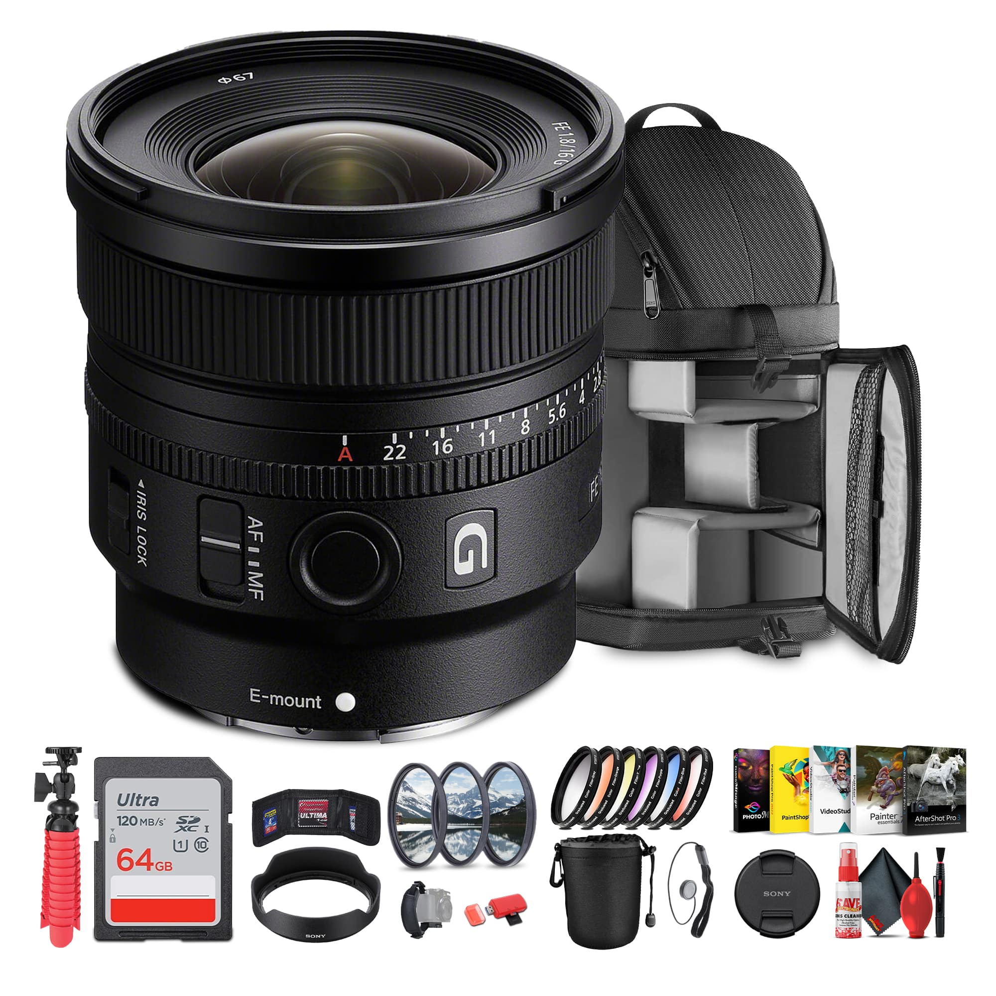Sony - FE 16mm f/1.8 G Lens (Sony E) |  Fast, Compact & Weather-Sealed + More - Black