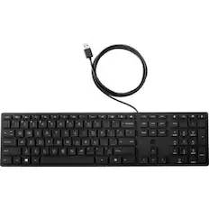 Front. HP - HP Wired Desktop 320K Keyboard - Cable Connectivity (USB) - English - Safe to Clean - Designed for your Comfort - Black.