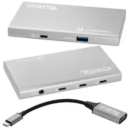 Plugable - USB4&Thunderbolt 4 Hub w/60W Host Charging,USB 3.0 Port,Driverless - Gray