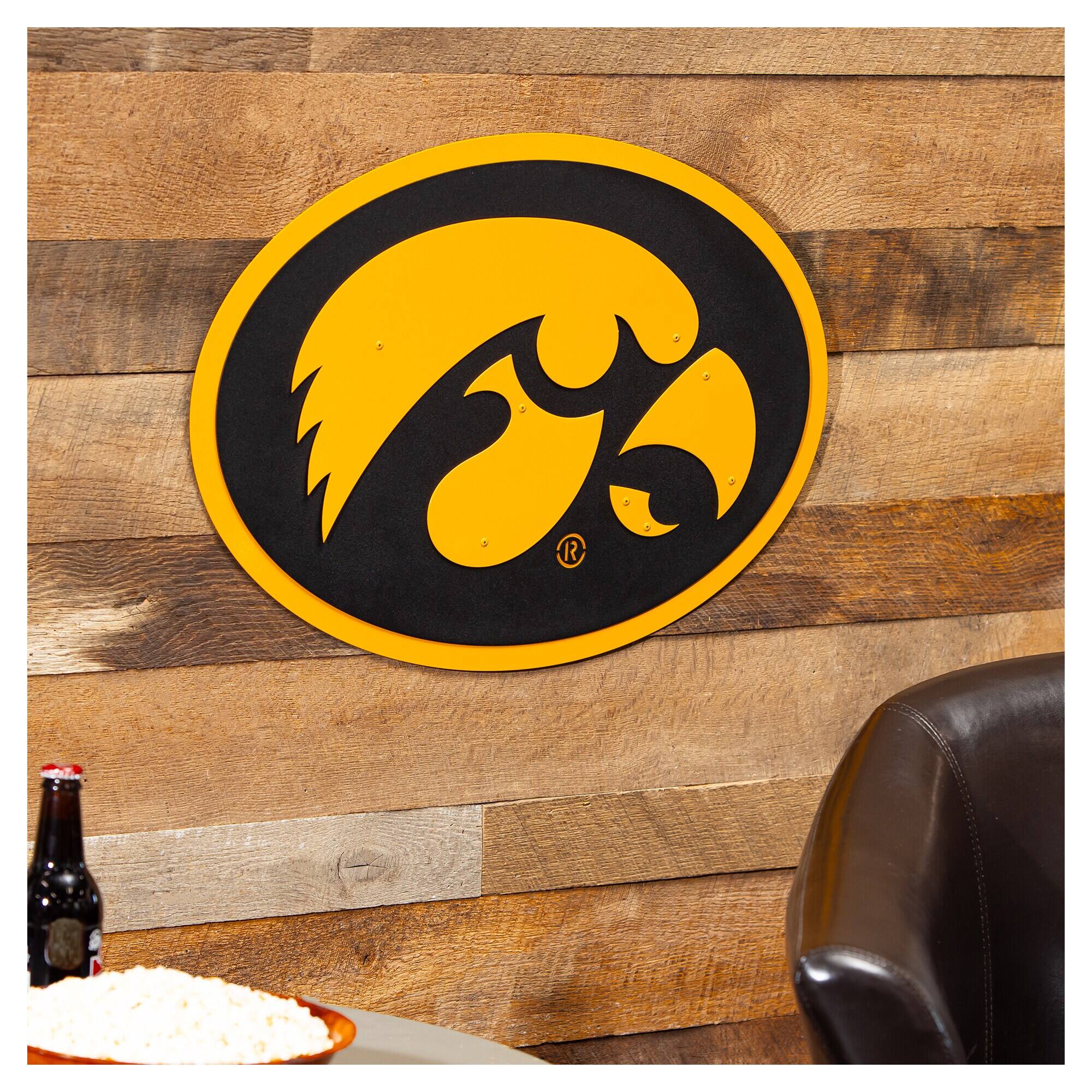 Alt View 1. Evergreen Enterprises - Iowa Hawkeyes 23" Layered Metal Wall Art Sign - Multicolor.