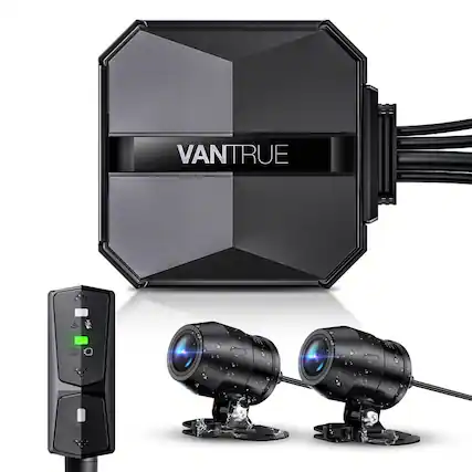 Front. Vantrue - Vantrue - F1 Motorcycle 4K Front&Rear Dash Cam, Waterproof, GPS Wi-Fi, Night Vision, G-Sensor, Parking Mode - Black.