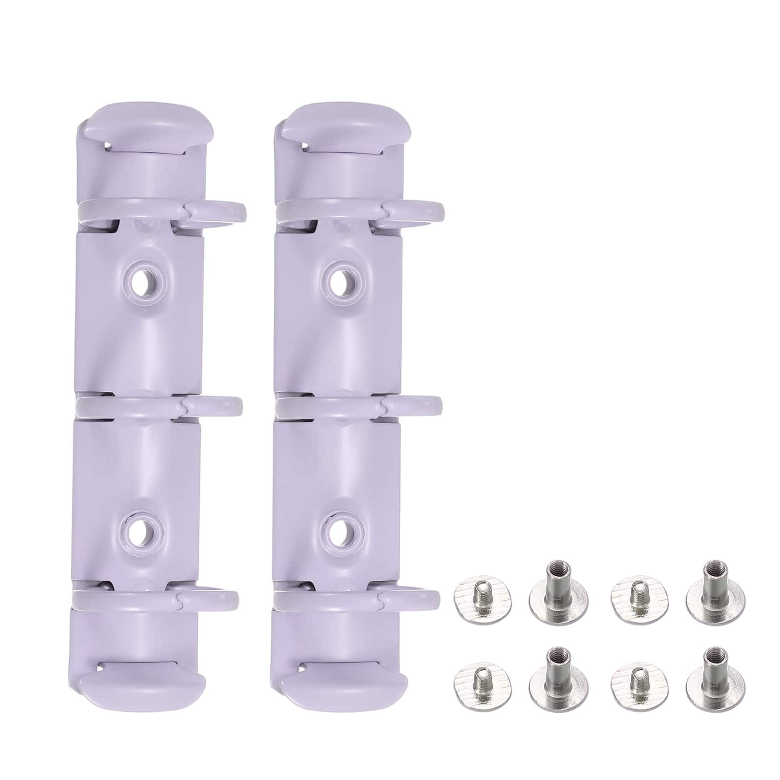 Unique Bargains - A8 3-Hole Ring Binder Mechanisms, 2 Sets Binder Spines Replacement for Office Planners Documents Organization - Purple