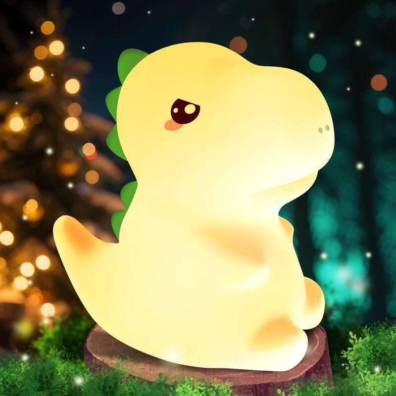 Front. YONWAY - Dinosaur Toys for Kids 3-5, 16 Colors+Silicone+Dimmable+12 Hr Use Night Light for Kids Night Light, for 3-8 Year Old Boy.