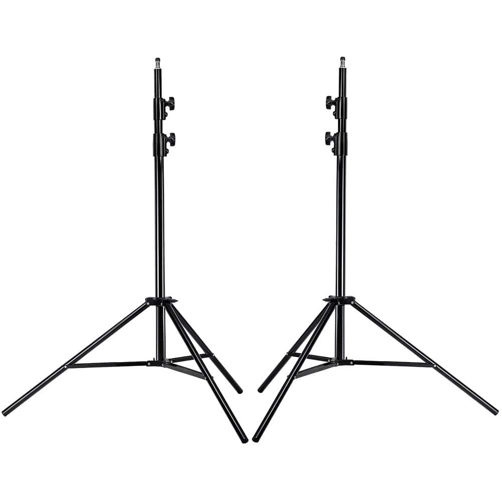 Neewer - Heavy-Duty 9ft Spring-Loaded Light Stand (2-Pack) - for Studio Strobes, Softboxes, and Portrait Lighting - Black