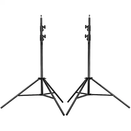 Front. Neewer - Heavy-Duty 9ft Spring-Loaded Light Stand (2-Pack) - for Studio Strobes, Softboxes, and Portrait Lighting - Black.
