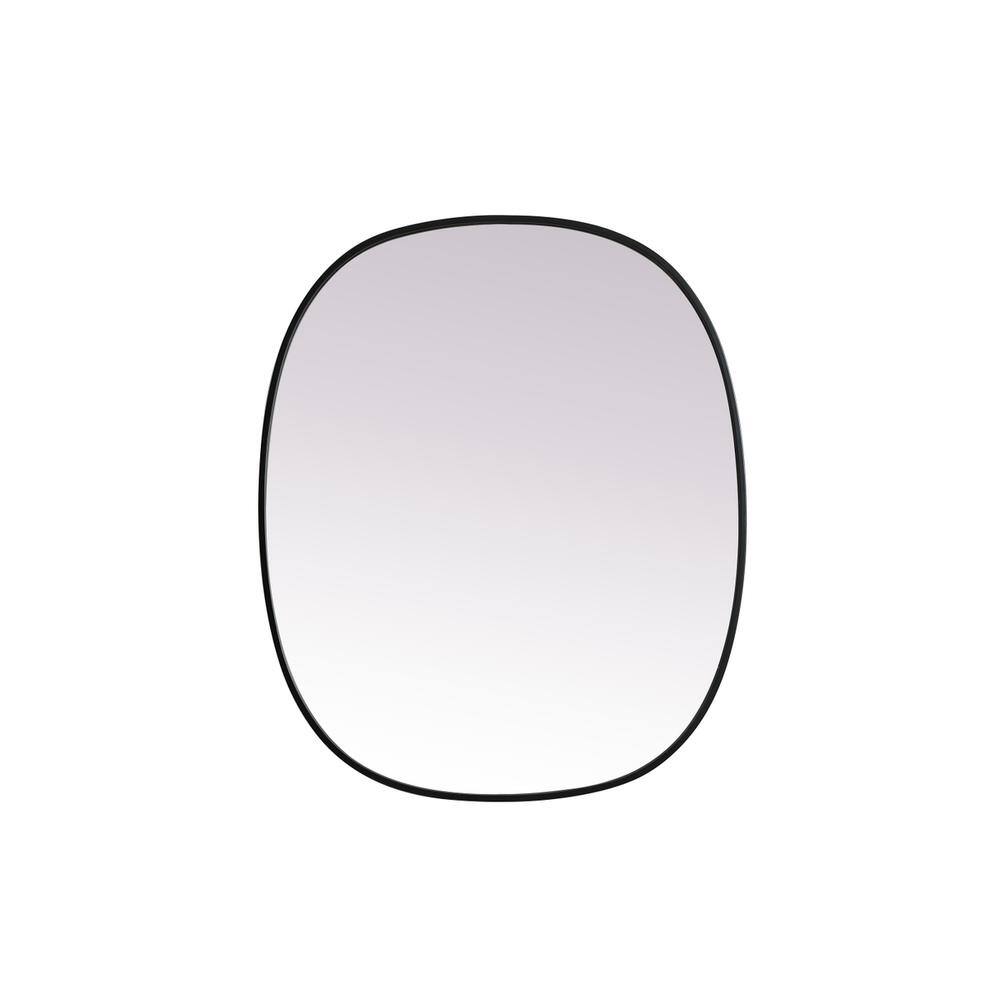 Alt View 7. Elegant Decor - Metal Frame Oval Mirror 30x36 Inch in Black - Black.