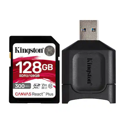 Kingston 128 GB SDR2/128GB 300 MB/s V90 10 MB/s XC III CANVAS React Plus