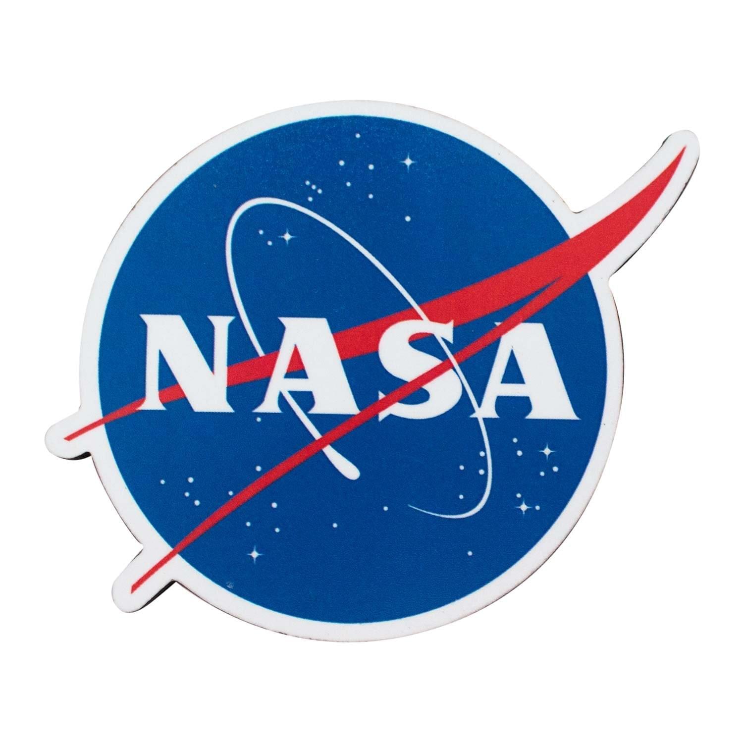 Front. NMR Distribution - NASA Logo 3 Inch Chunky Block Magnet - Blue.