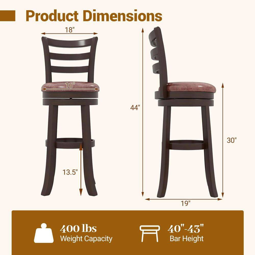 Product Dimensions: 18" x 16" x 44" x 30" x 13.5" x 19"  
Weight Capacity: 400 lbs  
Bar Height: 40"-43"