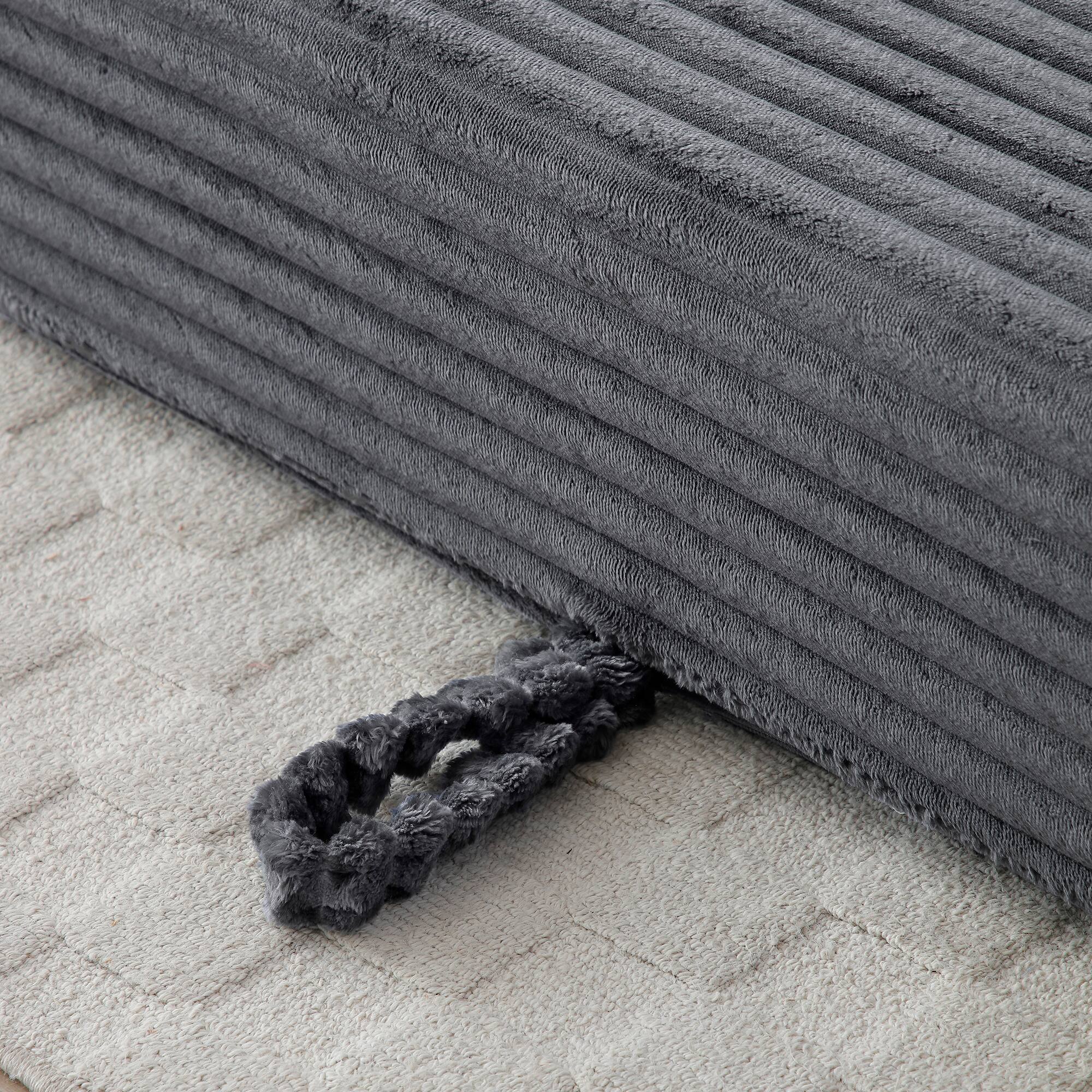 Alt View 6. Meqiodas - 2 in 1 Convertible Folding Couch Bed, Cloud Loveseat Sofa, Corduroy Floor Lounge Sofa for Bedroom Living Room - Grey.