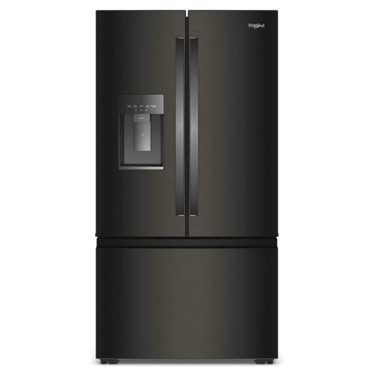 Whirlpool - 36 in. Wide 23.4 cu. ft. 3-Door French Door Counter-Depth Refrigerator - Black Stainless Steel