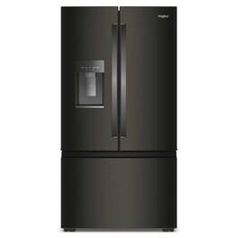 Whirlpool - 36 in. Wide 23.4 cu. ft. 3-Door French Door Counter-Depth Refrigerator - Black Stainless Steel