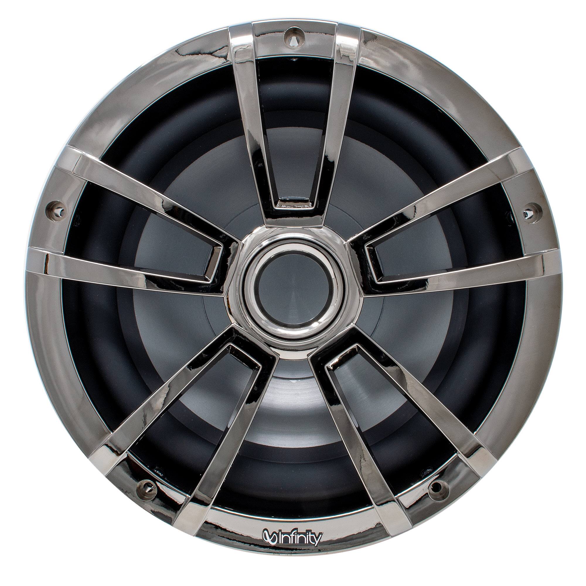 Front. Infinity - Infinity 10MBLCR 10-Inch OEM Replacement Marine RGB LED Subwoofer - Chrome - Black/Gray.