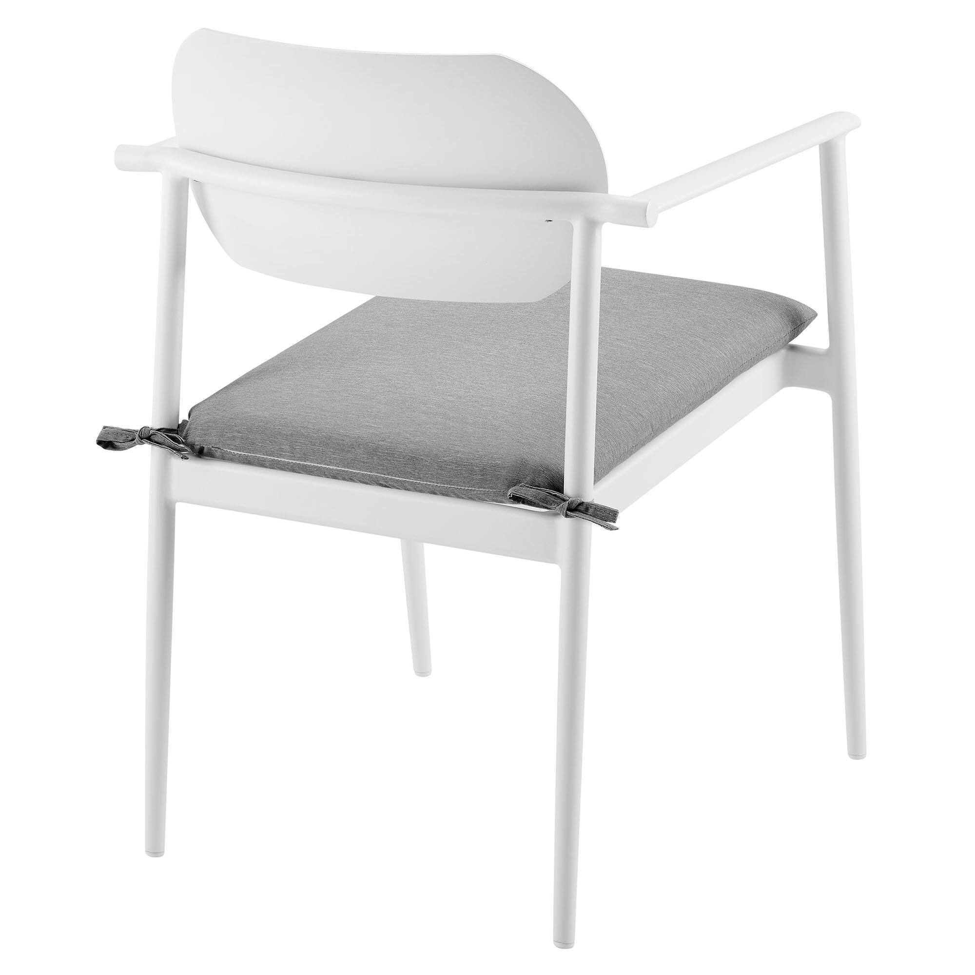 Alt View 5. Modway - Aeris Stackable Outdoor Patio Aluminum Dining Armchair Set of 2 by Modway - White.