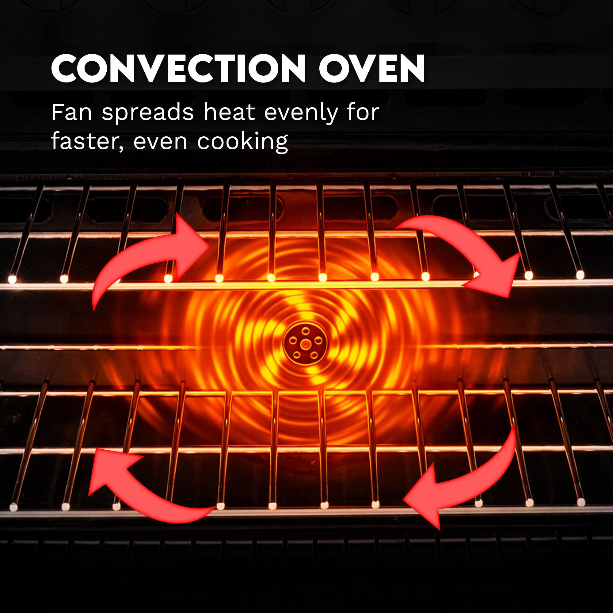 CONVECTION OVEN  
Fan spreads heat evenly for faster, even cooking