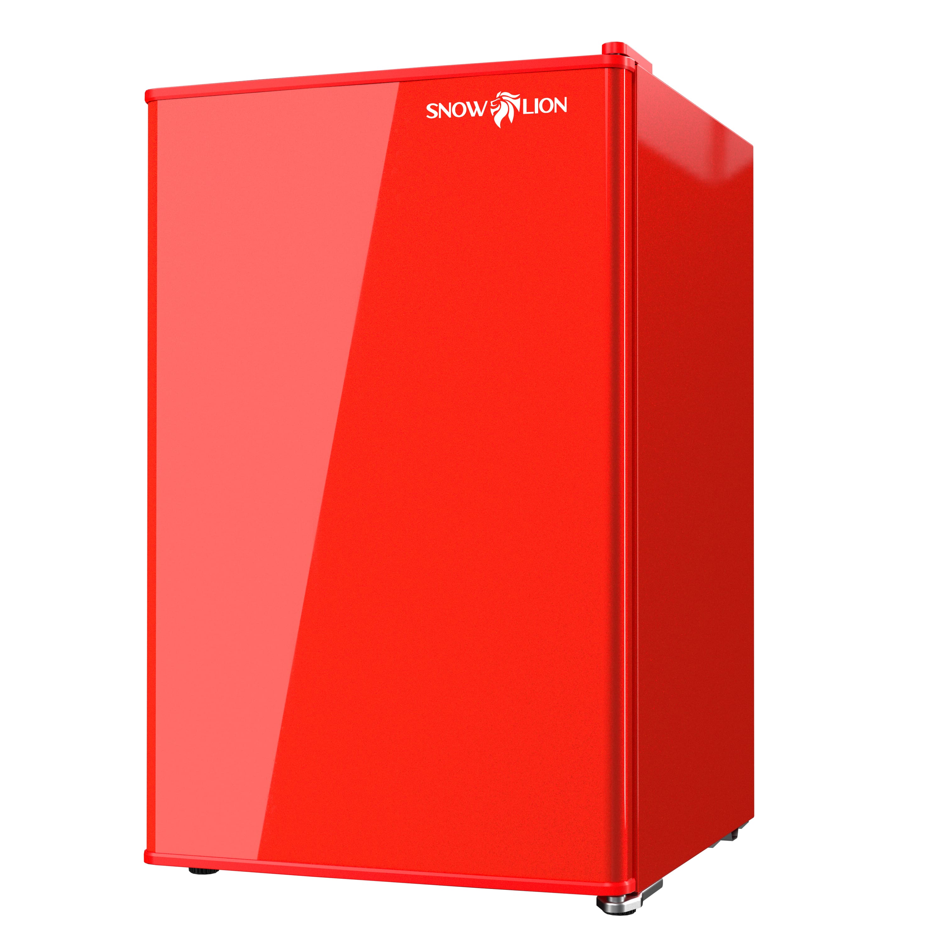 ProMounts - SnowLion 65L Solid Door Mini Fridge – 2.3 cu ft, Freestanding Under-Counter Refrigerator - Red