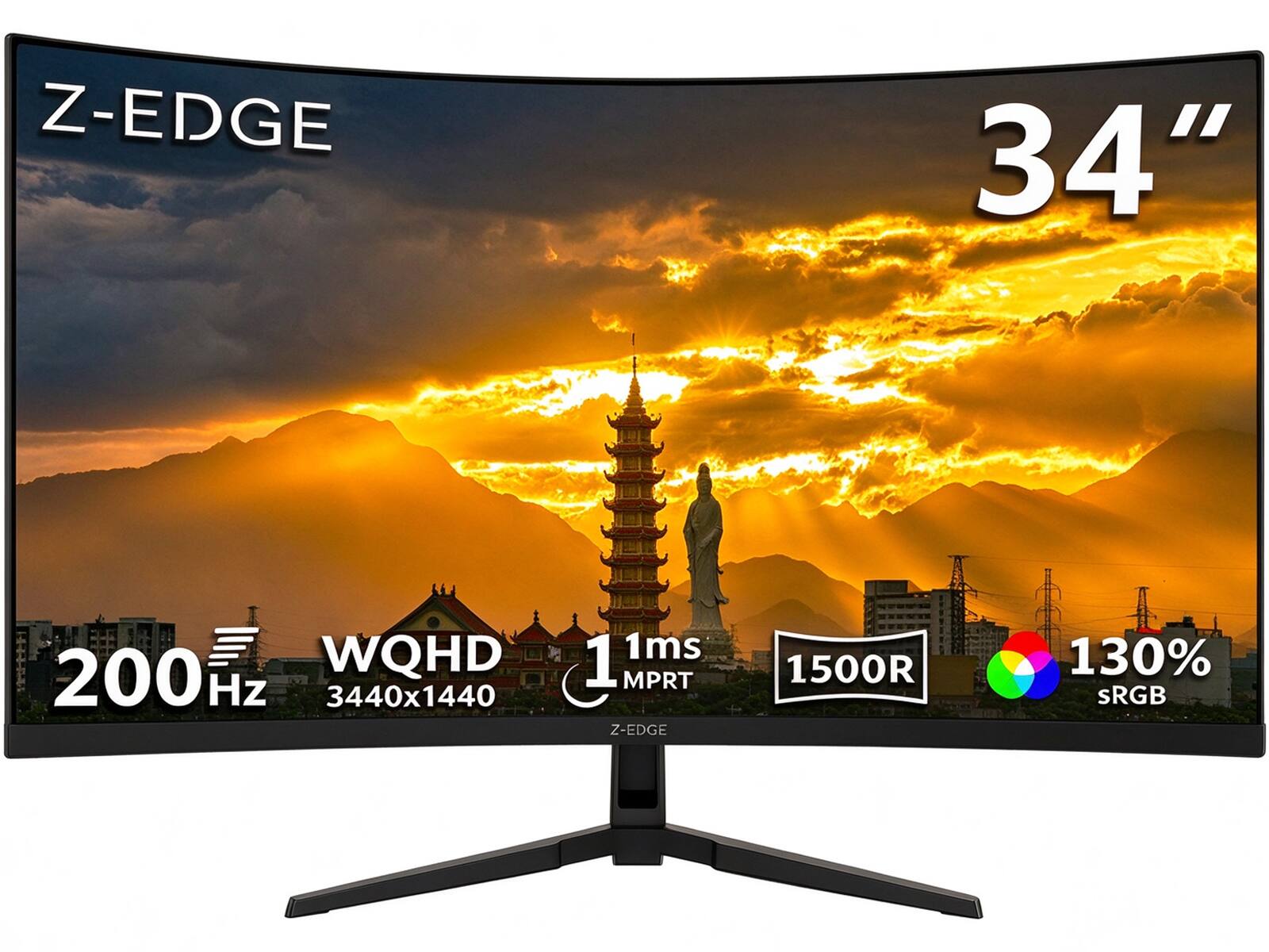 Z-EDGE  
34"  
200 Hz WQHD 3440x1440  
1ms 1 MPRT  
1500R  
130% sRGB