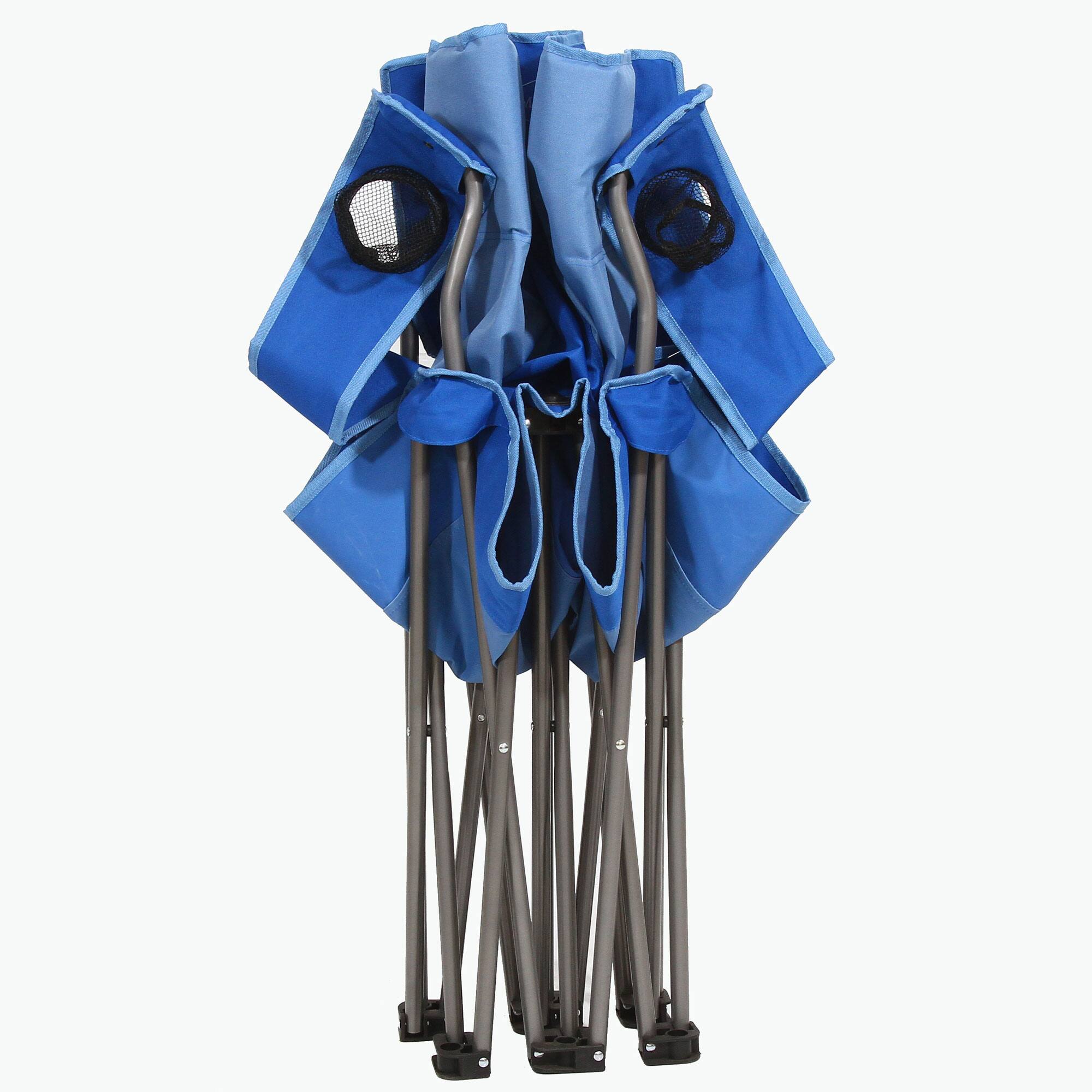 Alt View 2. Kamp-Rite - Kamp-Rite Portable 2 Person Folding Outdoor Patio Camping Lawn Beach Chair, Blue - Blue.