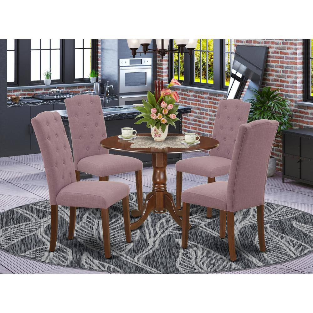 Left. East West Furniture - Dining Room Set Mahogany - Brown.