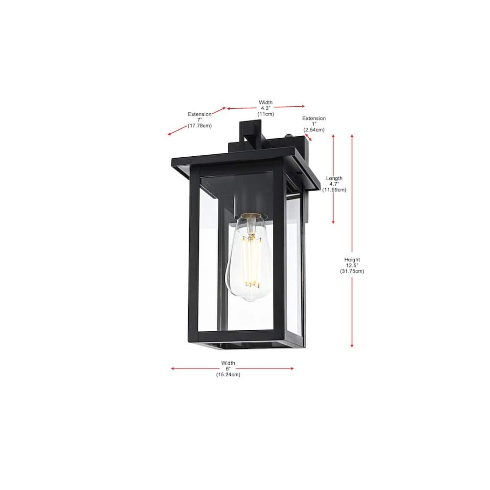 Elegant Lighting - Venango 7 inch Outdoor Pendant - Black