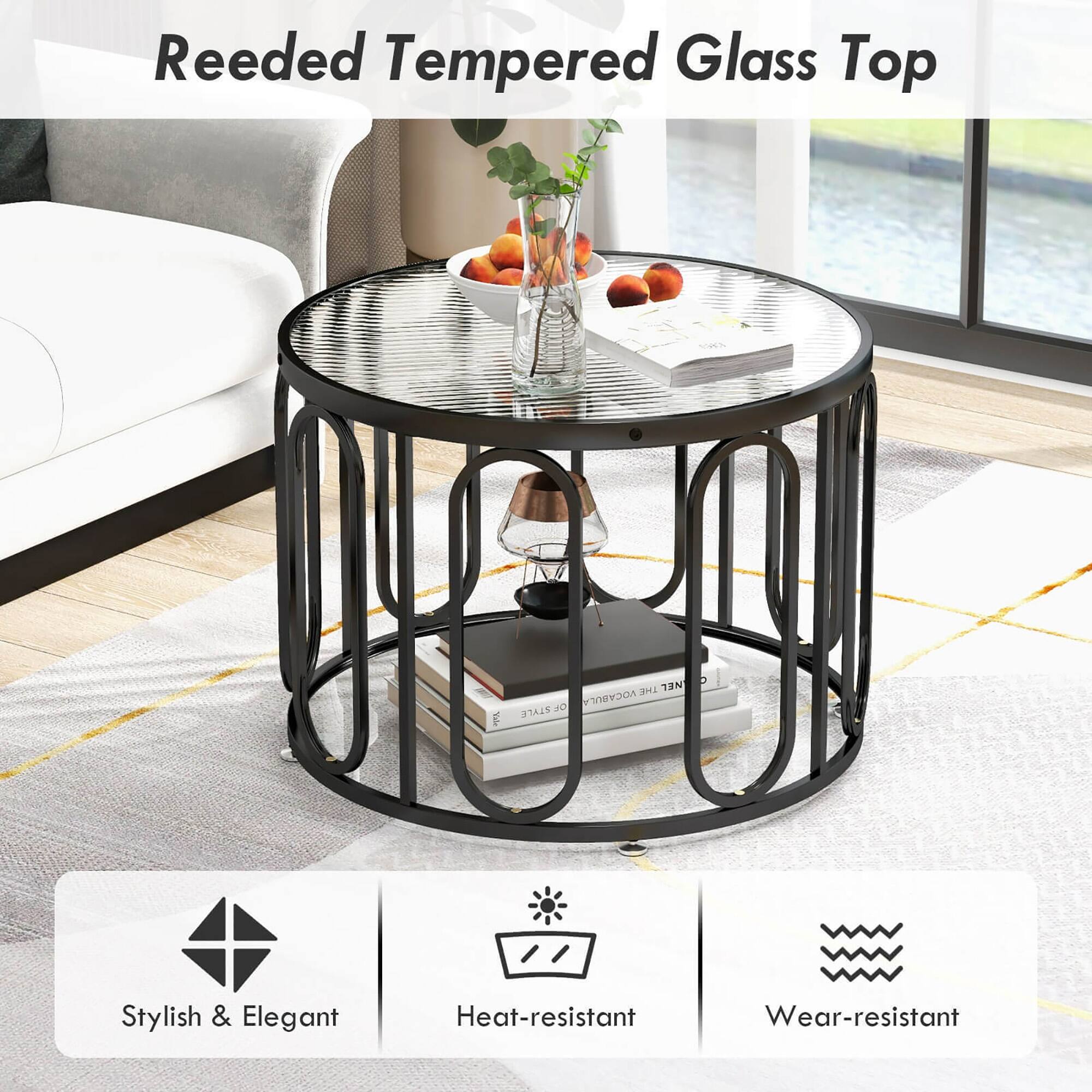Reeded Tempered Glass Top

Stylish & Elegant  
Heat-resistant  
Wear-resistant