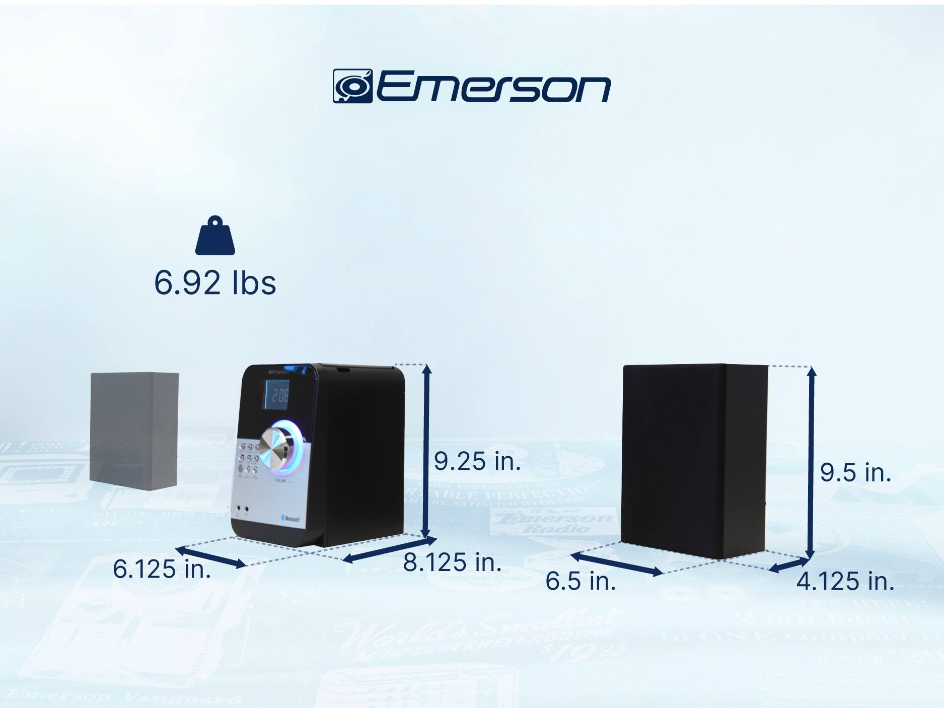 Emerson 6.92 lbs 208 -ta 9.25 in. 9.5 in. 6.125 in. 8.125 in. 6.5 in. 4.125 in.