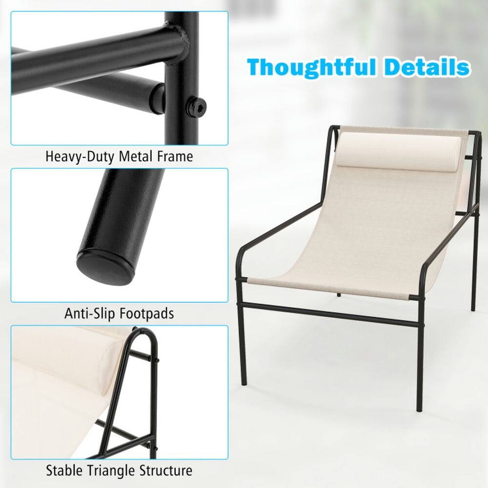 Thoughtful Details

- Heavy-Duty Metal Frame
- Anti-Slip Footpads
- Stable Triangle Structure