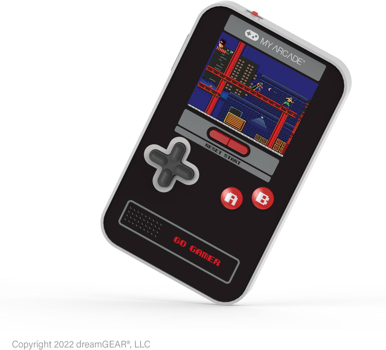 MY ARCADE  
RESET START  
A B  
GO GAMER  
Copyright 2022 dreamGEAR, LLC