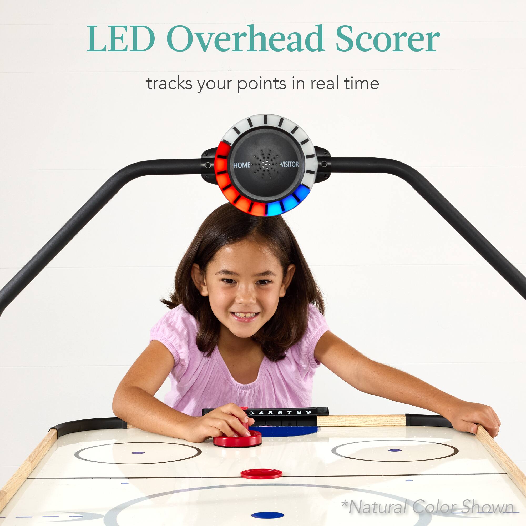 LED Overhead Scorer tracks your points in real time. HOME VISITOR 466789 *Natural Color Shown
