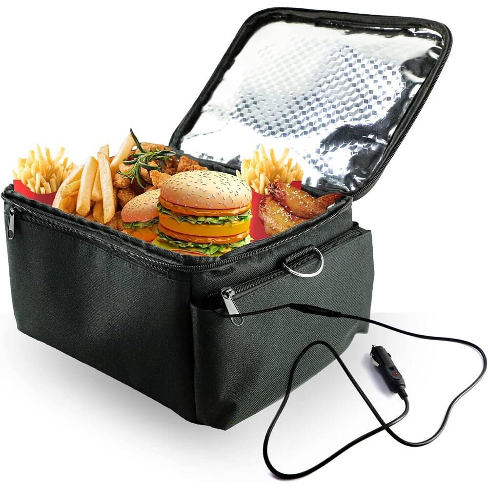 Front. RTMB - Electric Lunch Box, Mini Portable Food Warmer Oven for Car & Travel - Black.
