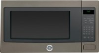 Front Zoom. GE - Profile Series 2.2 Cu. Ft. Full-Size Microwave - Slate.