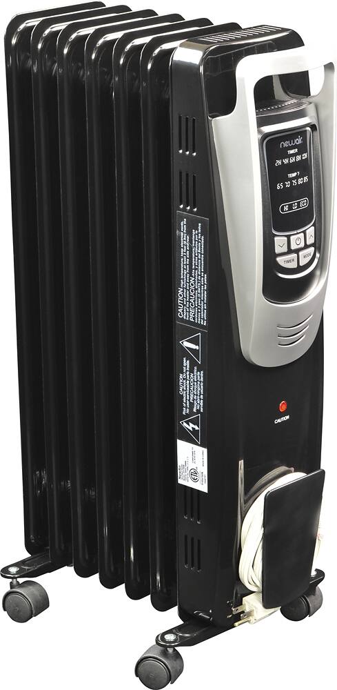 Angle. NewAir - Electric Oil Radiator Heater - Black.