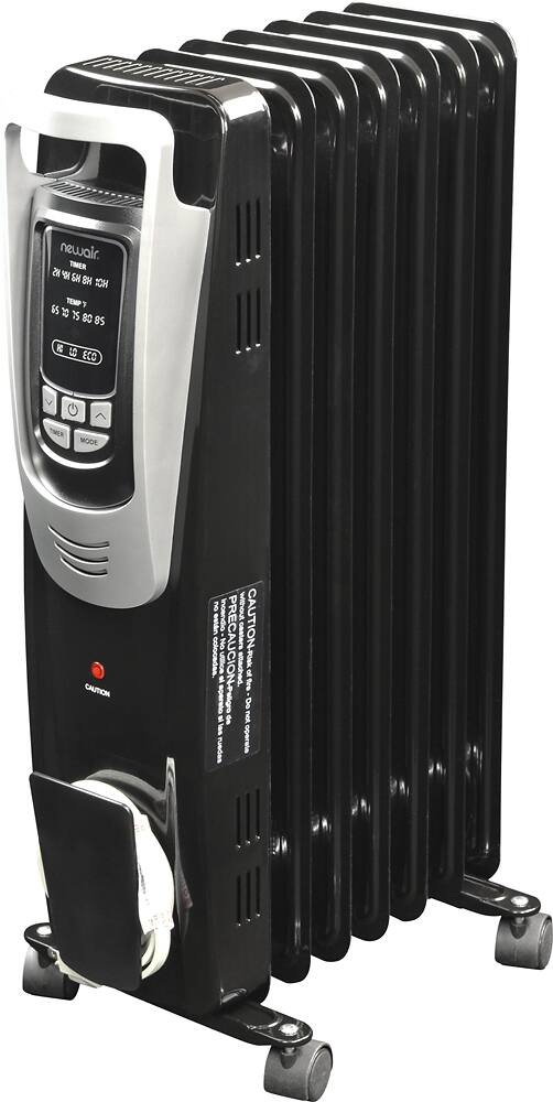 Left. NewAir - Electric Oil Radiator Heater - Black.